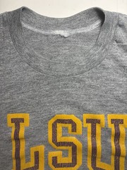 Vintage 70s 80s LSU Tigers Football Tee T Shirt Small Single Stitch Gym Work Out