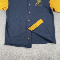 Vtg Badger Sport Baseball Button Up Shirt XL Blue & Yellow Peñasco New Mexico