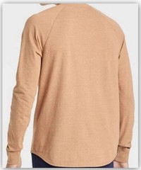 Goodfellow & Co. Mens TAN or RUST Long-sleeve JERSEY Henley Shirt Standard
