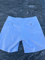 Vintage White Cotton Mid-Thigh Shorts Unisex Casual