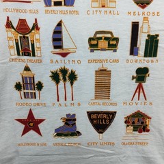Vintage Hanes Heavyweight Los Angeles Tourist Sites White T-Shirt Tee Size Large