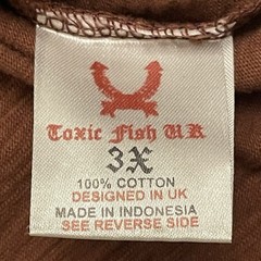 UK Toxic Fish Y2K Shirt Embroidered Rather Death Than False Faith Mens 3XL