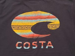 Costa Del Mar Short Sleeve Dark Blue Fishing Crew Logo Cotton T-Shirt Mens XL