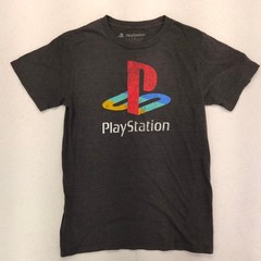 Playstation Casual Crew Neck Short Sleeve Graphic Shirt Mens Size Small S Gray