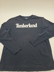 Timberland T-shirt Men L Blue Graphic Print Logo 100% Organic Cotton.#45053