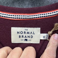 The Normal Brand Puremeso Long Sleeve Henley Shirt Men’s Size XL Wine NWT