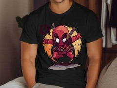 Funny Deadpool T Shirt, Cartoon Deadpool Tee, Marvel Comics Superhero T-shirt