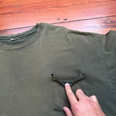 Vintage Gradient Sun Faded Pocket T-Shirt Men’s Size XL Green WIP Work Worn