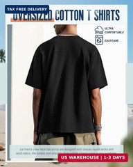 Neer 3 Pack Men’s Oversized T Shirts Lightweight Crew Neck Tees Short Sleeve Loo