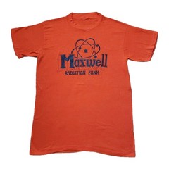 Vintage 70s Maxwell Radiation Funk Three Mile Island Medium Mens Orange T-Shirt