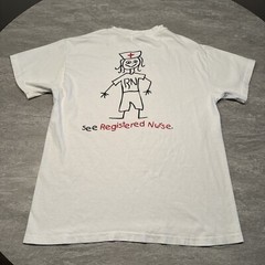 Vintage 90s Study Eat Dream Nurse RN Single Stitch Shirt Large Cartoon VTG