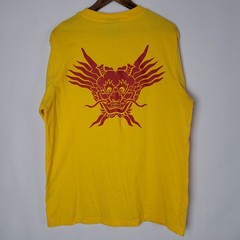 Bruce Lee x Shoe Palace T-Shirt Mens Large Yellow Short Sleeve Dragon Logo