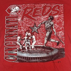 Vintage 1991 Nutmeg Mills Cincinnati Reds Red MLB Baseball T Shirt Size L
