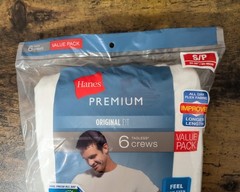 Hanes Premium Mens Original Fit White Short Sleeve Crew TShirt 6pk SMALL Tagless