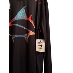 Loco Skailz Mens Savage Mesh Fishing Shirt Black UPF 50 Long Sleeve XL New