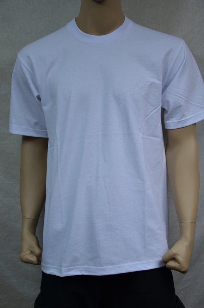 6 NEW PRO5 SUPER HEAVY WEIGHT T-SHIRT WHITE TEE PLAIN BLANK COTTON S-7XL