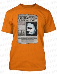 Michael Newspaper Graphic Big Tall Sm Halloween Tee Shirt Pro Club Shaka Blue T