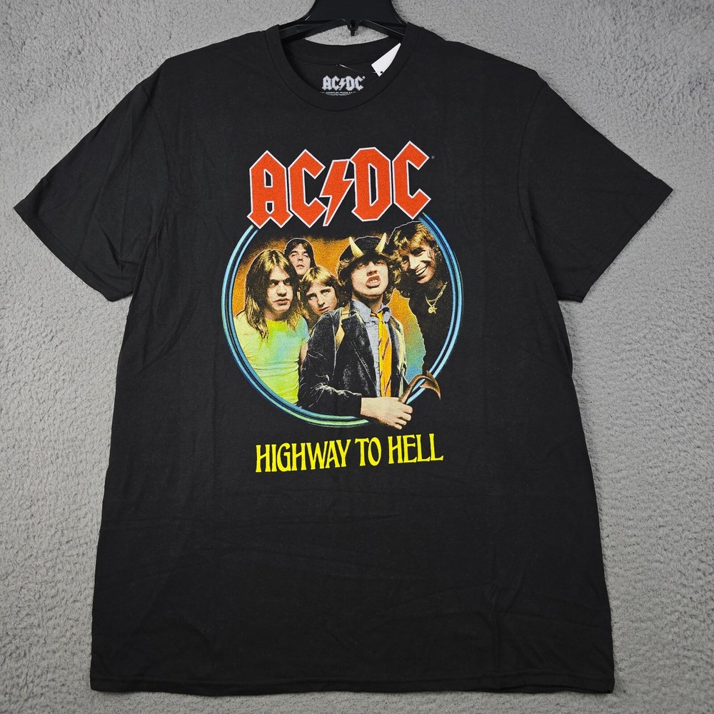 ACDC HIGHWAY TOO HELL Shirt Mens XL XLARGE BLACK 79 TOUR CLASSIC ROCK Music NWT