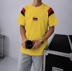Vintage Colombia Flag Embroidered Oversized Football T-Shirt,Retro Soccer Street
