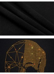 New Fashion Skull Rhinestones Summer Short Sleeve Luxury Men Streetwear T-Shirt