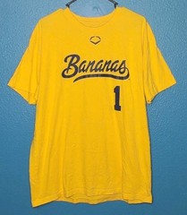 EvoShield Savannah Bananas TShirt 2XL Mens Yellow #1 Baseball Short Sleeve