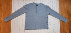 Ralph Lauren RRL Henley Shirt Blue M Thermal Long Sleeve