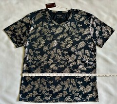 Consequence Knitwear Blue and Silver Foil Paisley T-Shirt Men’s Size Large