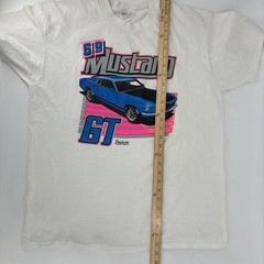 Vintage 1969 Ford Mustang GT Shirt Men Large White Steadman Single Stitch USA