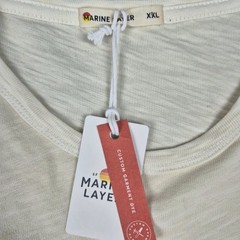 Marine Layer Tee Mens XXL Vintage Heavy Slub Pocket Antique Cream Short Sleeve