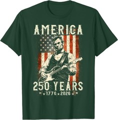 Vintage Abraham Lincoln Abe Lincoln Playing Guitar 250 Years T-Shirt
