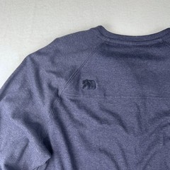 The Normal Brand Mens Henley Large Navy Blue Raglan Long Sleeve Cotton Blend
