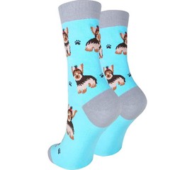 Premium Comfort Animal Socks Women Yorkie Dog Print Soft Cotton Hosiery Gift