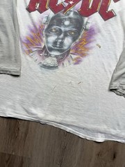 80s VINTAGE AC/DC Who Made Who Tour Raglan Band T-Shirt Size Large RARE Two Tone