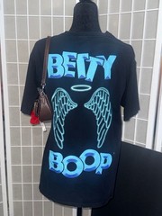 Betty Boop Graphic Motorcycle Biker Angel Wings T-Shirt