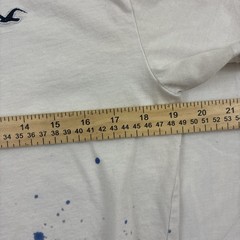 Hollister Mens M White Blue Paint Splatter Graphic T-Shirt Must-Have Collection