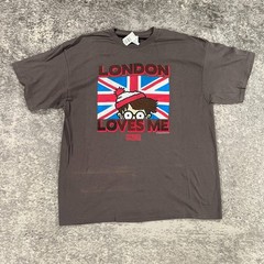Wheres Waldo Shirt Mens XXL Grey Short Sleeve London Loves Me Graphic Tee NWT