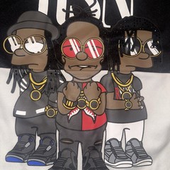 RS1NE Rise As 1ne Migos Simpsons Bad and Boujee Jersey Shirt Mens L Curved Hem