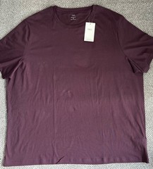 NEW M&S Mens Dusted Plum Regular Fit Cotton Rich Crew Neck T-Shirt Size 4XL