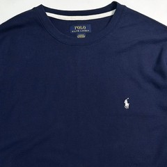 NWT- POLO RALPH LAUREN Mens Waffle Knit Thermal Long Sleeve Shirt- NAVY S – XXL