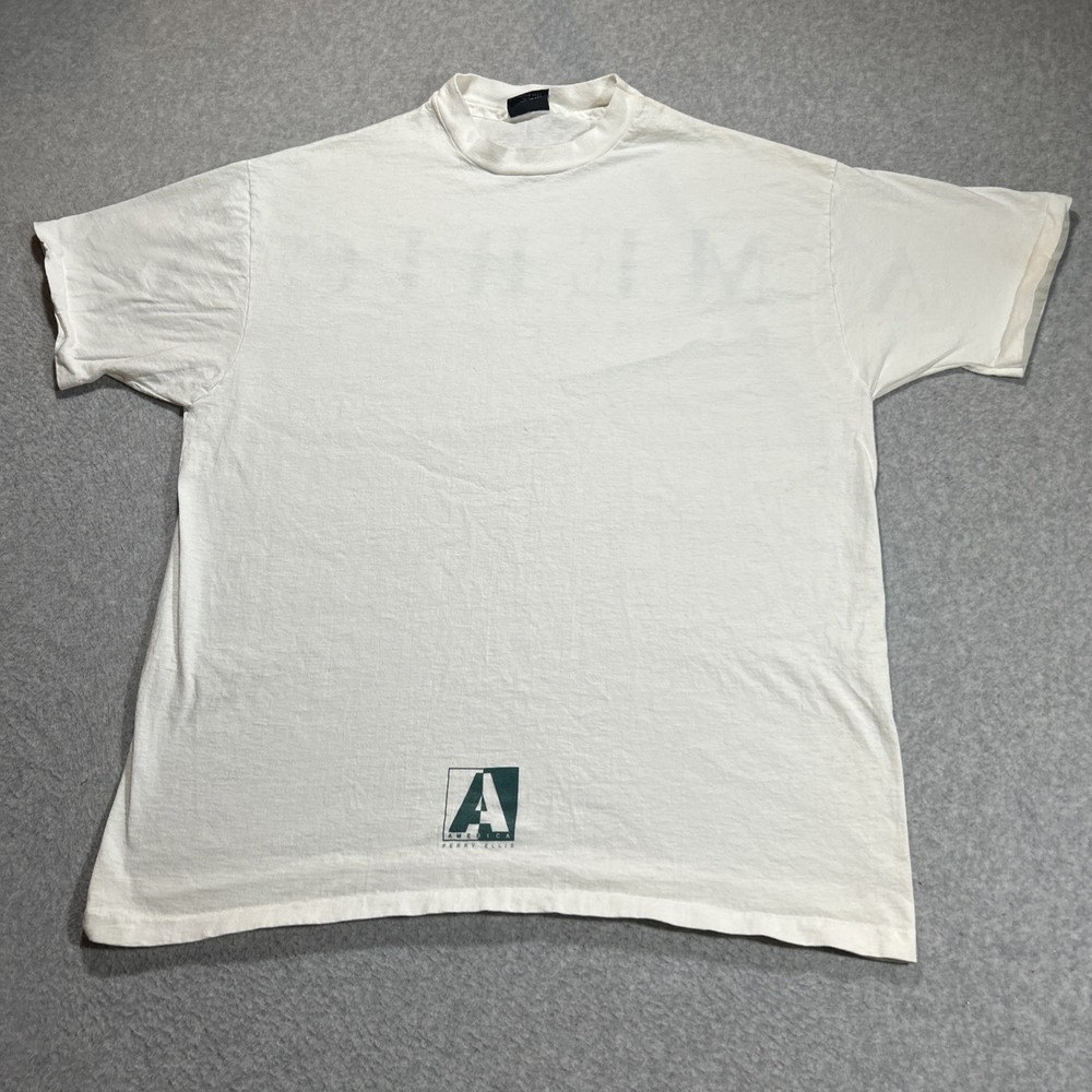 VTG 90s Perry Ellis America Double Sided Big Spell Out Shirt – Mens Large L