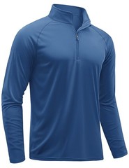 TACVASEN Sun Protection Shirts for Men Long Sleeve 1/4 Medium, #01blue Grey