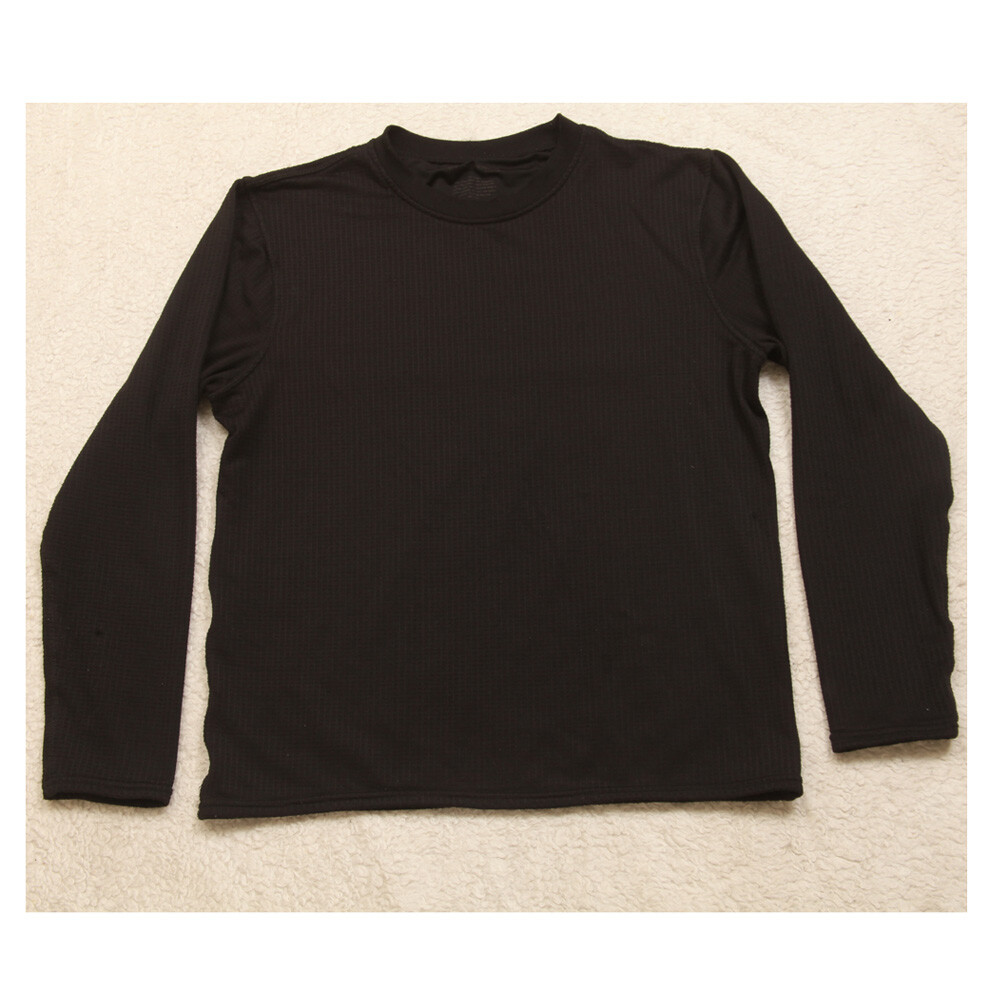 Medium Weatherproof Black Solid Poly Spandex Crewneck Tee T-Shirt Top Men’s I34