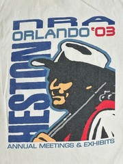 2003 nra charlton heston orlando pocket tee shirt president RARE national rifle