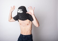 Mens Ask Me About My Ninja Disguise Flip T shirt Funny Costume Graphic Humor Tee