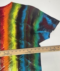 Artisan Handmade Tie Dye Adult T-Shirt Size Large Unique Rainbow Design Tee NEW