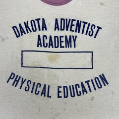 Vintage School Athletics Shirt White Dakota Adventist Academy Ringer PE Tee