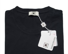 Kired Kiton $250 Navy Blue Crepe Cotton Short Sleeve Slim Fit T-Shirt M (50 IT)