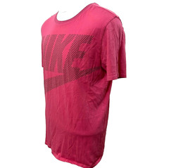 Nike Tee Athletic Cut Men’s Size L Solid Cotton Oversized Logo Crew-Neck T-Shirt