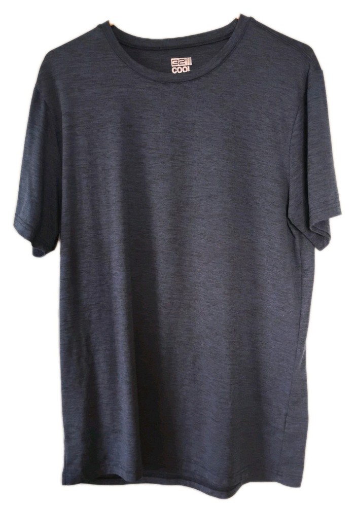 32 Degrees Cool Large T-Shirt Blue Crew Neck Short Sleeve Stretch