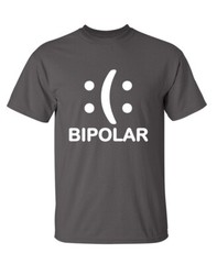 Bipolar Emoticon Sarcastic Humor Graphic Super Soft Ring Spun Funny T Shirt